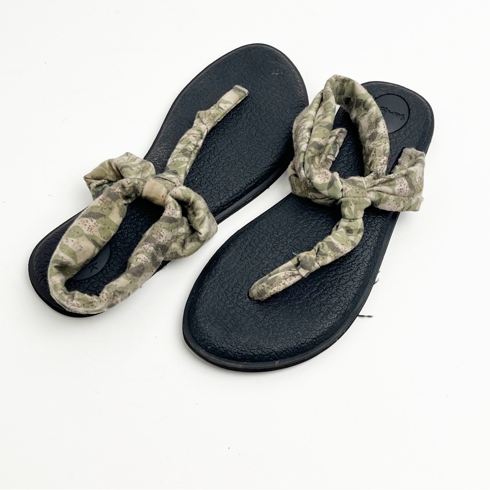 SANUK Ella Aztec Print Yoga Sling Sandals Size 7 Casual Neutral Lightweight